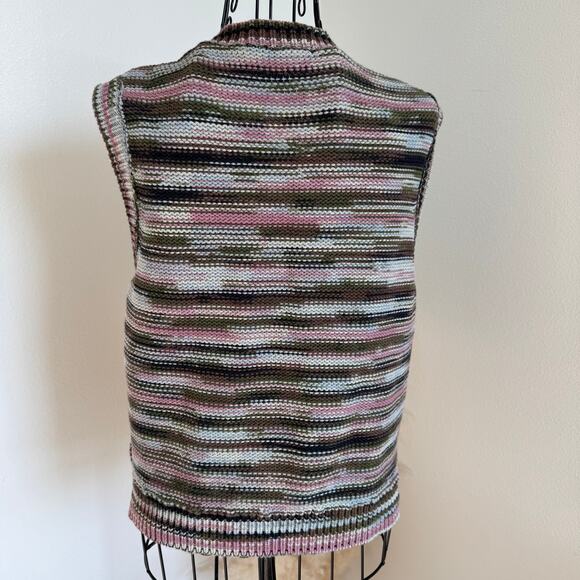 Rails Brixton Striped Knit Sweater Vest Forest Space Dye Medium - Picture 6 of 13